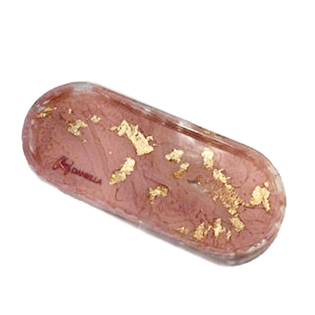 Pink/Gold Marble Key tray